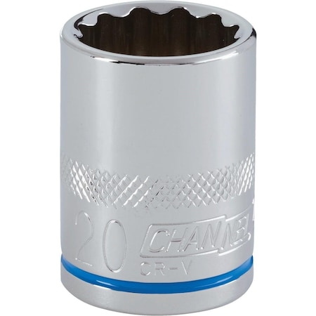 Channellock 1/2 In. Drive 20 mm 12-Point Shallow Metric Socket 397709